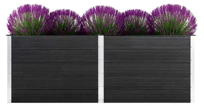 Produktbild von Hochbeet für den Garten 250 x 100 x 91 cm Pflanzgefäß Blumenkasten WPC Grau