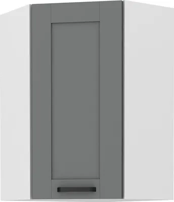 Produktbild von Hoher Eckschrank LAILI – 58x58 cm, grau/weiß