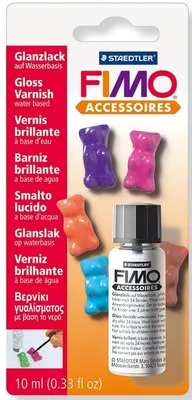 Produktbild von Glanzlack Fimo auf Wasserbasis Glasfläschen 10ml Packung mit 5 Stück