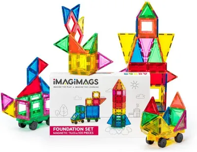 Immagine prodotto di Set di costruzioni magnetiche, 108 pezzi, colorati, per bambini