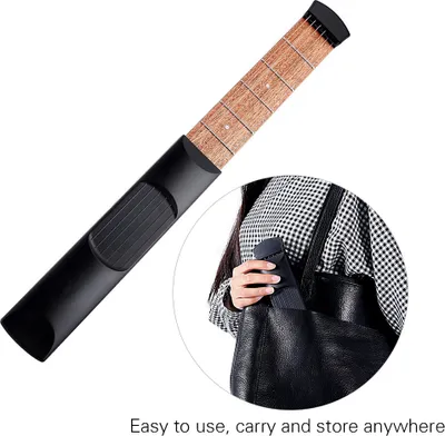 Imagen del producto de Mástil de guitarra portátil de 6 cuerdas y 6 trastes, entrenador de acordes para principiantes, fabricado en madera de sapeli, herramienta de práctica para guitarristas, color