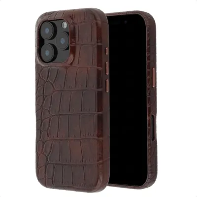 Imagen del producto de Funda trasera Croco con MagSafe para Apple iPhone 16 Pro - Choco Brown, Imagen generada por IA