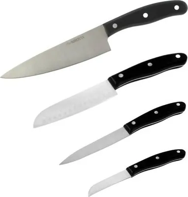 Image de Ensemble de Couteaux de Cuisine Nirosta, 4 Pièces, 20 cm, 22 cm, 26 cm, 31 cm, Acier Inoxydable