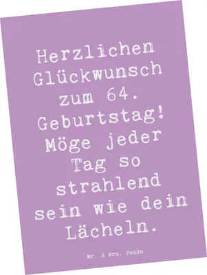Produktbild von Mr. & Mrs. Panda Postkarte Spruch 64. Geburtstag - Lavendeltraum - Geschenk, Ansichtskarte, Jubiläum, Happy Birthday, Ansichtskarten, Postkarten, Geburtstagsgeschenk