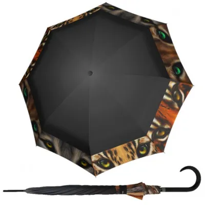 Zdjęcie produktu dla doppler parasol z laską Modern.Art Long Automatic Wildlife czarny wielokolorowy