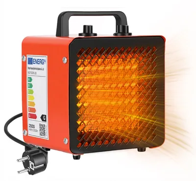 Obrázek produktu pro Vigevee Elektrický topný ventilátor s výkonem 2000W, s termostatem, 3 stupně výkonu, ochrana proti přehřátí, červený