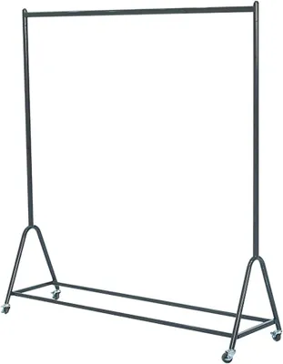 Imagen del producto de Perchero de ropa móvil fabricado con tubos de acero, con ruedas, organizador de ropa metálico con barra superior y estante, resistente, con una capacidad de carga de 79 kg, ideal para dormitorios y lavaderos