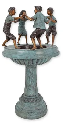 Produktbild von Brunnen Bronze vier Kinder Replikat Retro Design Dekoration