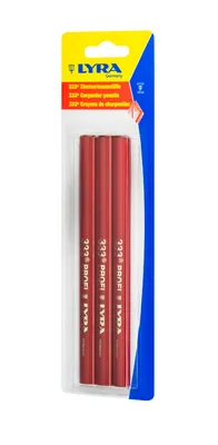 Produktbild von Lyra Zimmermannsbleistift, 3 Stk, Länge 18 cm, Bleistiftmine bruchfest Bleistift