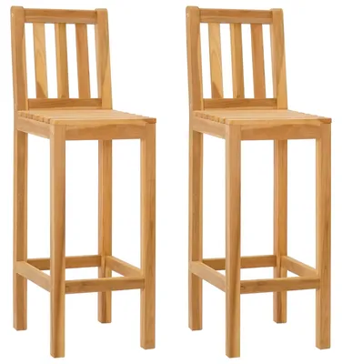 Produktbild von Barhocker 2 pcs Natur Massivholz Teak