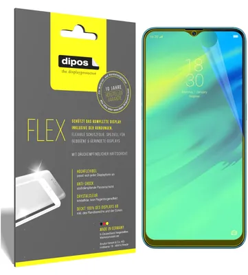Produktbild von 3x Oppo Realme 2 Pro Schutzfolie Folie, 100% Displayabdeckung, dipos Flex