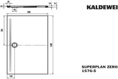 Produktbild von Kaldewei 357647983661 DW SUPERPLAN ZERO Mod.1576-5, 800 x