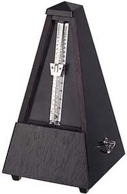 Produktbild von Wittner Metronom Taktell Pyramidenform System Maelzel Serie 810 - Massivholzgehäuse - Mit Glocke - Eiche schwarz matt - Mechanisch zum Aufziehen - Keine Batterien erforderlich -  Germany