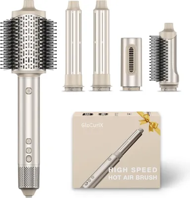 Produktbild von 5-in-1 Haartrockner 110.000 U/min Hochgeschwindigkeits-Föhn mit 32mm Auto-Wrap Lockenaufsätzen,Air Styler Warmluftbürste für Locken,Volumen & Glätten