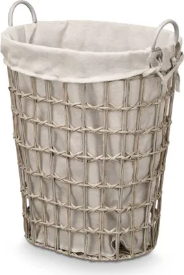 Zdjęcie produktu dla Kosz na pranie z materiałowym wkładem i uchwytami, 58 cm