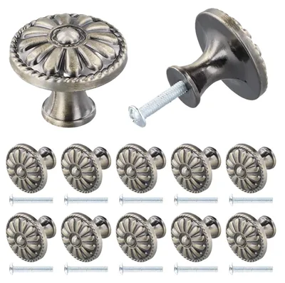 10 Vintage Möbelknöpfe 35 mm, Bronze, rund, für Schubladen und Schränke