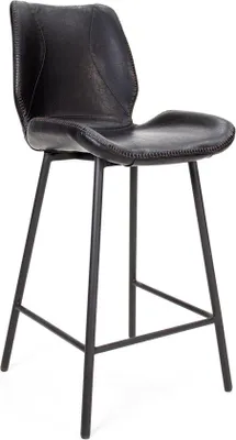 Immagine prodotto di Sgabello da bar - Nero - Altezza seduta 67 cm - Set da 1 - Per cucina e bar - Con schienale - Sgabelli da bar ergonomici