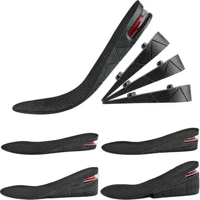Produktbild von Hochhebelpflegesohlen - Hochheber - Heelhochheber - Heellift - Hochhebelpflegesohlen - Heelhochheber - Heelbeschützer - Kinderfußschuhe - Kinderfußsohlen - Gummizehen - EVA-Dämpfung - Schwarz - 3-9 cm