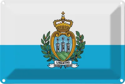 Produktbild von vianmo Blechschild 12x18 cm San Marinos Marino Flagge Fahne Wappen