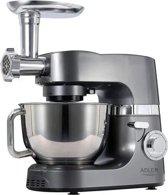 Produktbild von JUNG ADLER AD4221 Küchenmaschine, Knetmaschine mit Fleischwolf 1200W, Edelstahl Schüssel 7 L, 6 Stufen, 4 Funktionen, Rührmaschine mit Knethaken