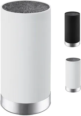 Produktbild von PolkaHome® Universeller Messerblock mit herausnehmbarem Borsteneinsatz, für bis zu 10 Messer bis 20 cm, Weiß