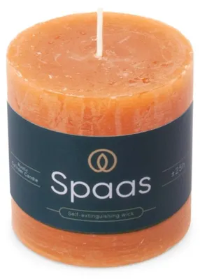 Obrázek produktu pro Spaas Rustikální svíčka ve tvaru kůrníku, 70/70 mm, 25 kusů - oranžová