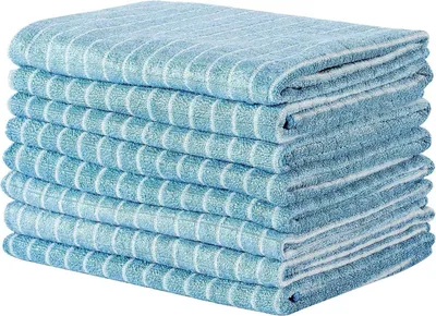Obrázok produktu pre sada 8 kuchynských utierok z bambusového mikrovlákna modrá 45x65cm Super absorpčné a mäkké