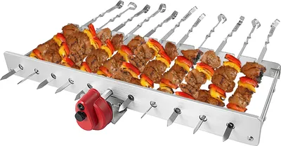 Produktbild von Rambo Grillaufsatz 3.0 - mit Motor für Campinggrill Elektrogrill Standgrill Schaschlikgrill Mangal, passt auf fast jeden Grill, Spießdreher