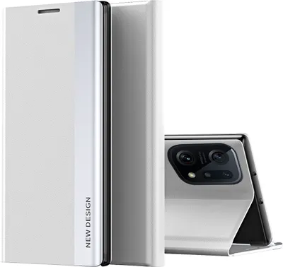 Obrázek produktu pro OPPO Find X5 Case, koženéPolyuretanmagnetické pouzdro s flipem pro OPPO Find X5 White
