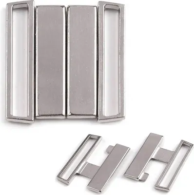 Bikini-Verschlüsse 1 Paar Metall 25mm Bikini BH Verschluss Dessous nähen silber