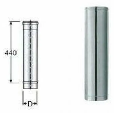 Produktbild von Edelstahlrohr, einwandig, AISI 316L, Länge 500, Durchmesser 200