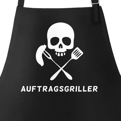 Produktbild von Grill-Schürze Auftragsgriller für Männer mit Spruch Moonworks® schwarz unisize