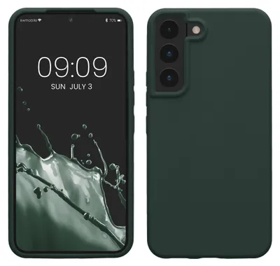 Produktbild von kwmobile Handyhülle für Samsung Galaxy S22 Hülle - Case Silikon - Kabelloses Laden - Schutzhülle Cover in Moosgrün