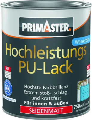 Produktbild von Primaster Hochleistungs PolyurethanLack tiefschwarz seidenmatt 750 ml