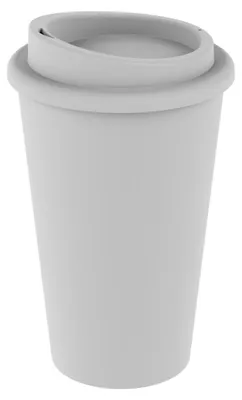 Produktbild von Kaffeebecher 350 ml Weiß doppelwandig isolierend mit verschraubbarem Deckel