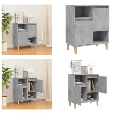 Imagen del producto de Mueble aparador gris hormigón, 60x35x70 cm, material de madera. - Aparador - Aparadores - Armario - Estantería