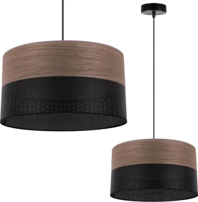 Produktbild von Einzelne Hängelampe, Lampenschirm Aus Nussbaumfurnier, 35 Cm