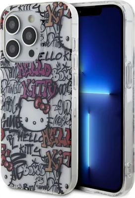 Image de Hello Kitty iPhone 14 Pro Max TPU Back Cover - Graffiti Tags - Blanc