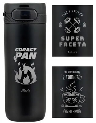 Produktbild von Majestic Sport Nord Thermobecher 600 ml mit Gravur Schwarz