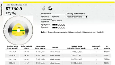 Produktbild von KLINGSPOR SEGMENTIERTE DIAMANTTRENNSCHEIBE 350 mm x 2,8 mm x 25,4 mm DT300U UNIVERSAL