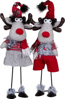 Produktbild von Elch 45cm (55cm), Pärchen, 2er Set Dekofigur Weihnachten
