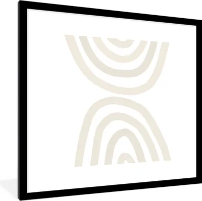 Produktbild von MuchoWow® Gerahmtes Poster Regenbogen - Pastell - Design - Abstrakt 40x40 cm - Poster mit Schwarzem Bilderrahmen Wandposter Rahmen Foto Bilder - Poster - Plakat im Rahmen