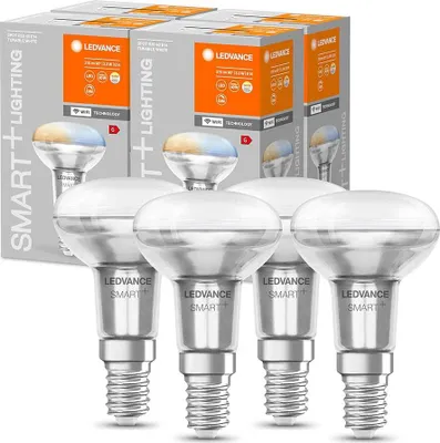 Produktbild von 4 x Ledvance Smart+ LED R50 Glas Reflektor 3,3W = 40W E14 matt 210lm TW 2700-6500K DIMMBAR App Google Alexa WiFi