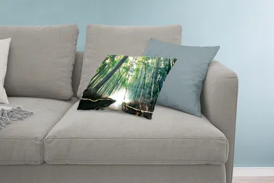 Produktbild von MuchoWow® Zierkissen Sofakissen Wohnzimmer Dekokissen 60x40 cm Bambuswald in Arashiyama, Japan - Kopfkissen - Polster mit Foto