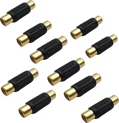 Produktbild von 10 Stück Cinch Kupplung Buchse auf Buchse Audio Video Adapter für Lautsprecher, Cinch Kabel, Phono, Verstärker