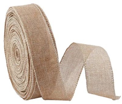 Juteband mit Drahtrand, 3,5 m, Naturjute, für Girlanden & Deko