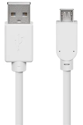 Produktbild von 10X Goobay 96194 USB 2.0 Hi-Speed Kabel, Weiß, 3 m - USB 2.0-Stecker (Typ A) > USB 2.0-Micro-Stecker (Typ B)