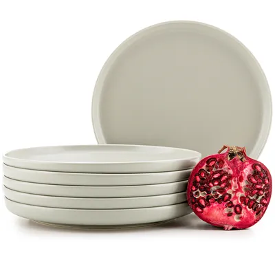 Obrázek produktu pro Konsimo sada talířů VICTO sada nádobí dezertní talíře 6 ks, béžová, keramika, půda, 20 cm