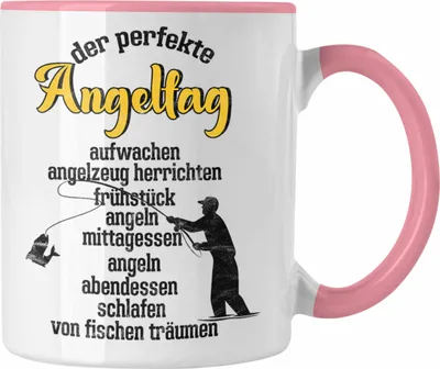 Produktbild von Trendation - Tasse für Angler Geschenk für Fischer Geschenkidee (Rosa)