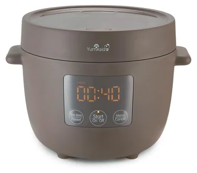 Mini-Reiskocher 2,5 Tassen, 0,45 l, Keramiktopf, 5 Funktionen, LED-Display